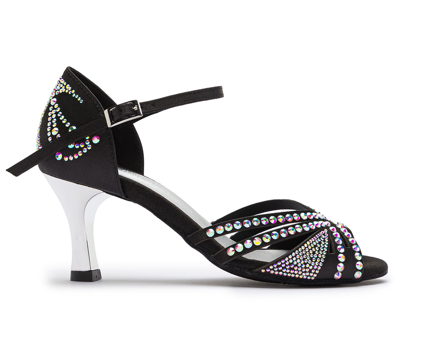 DQ L3m dance shoes in black with rhinestones