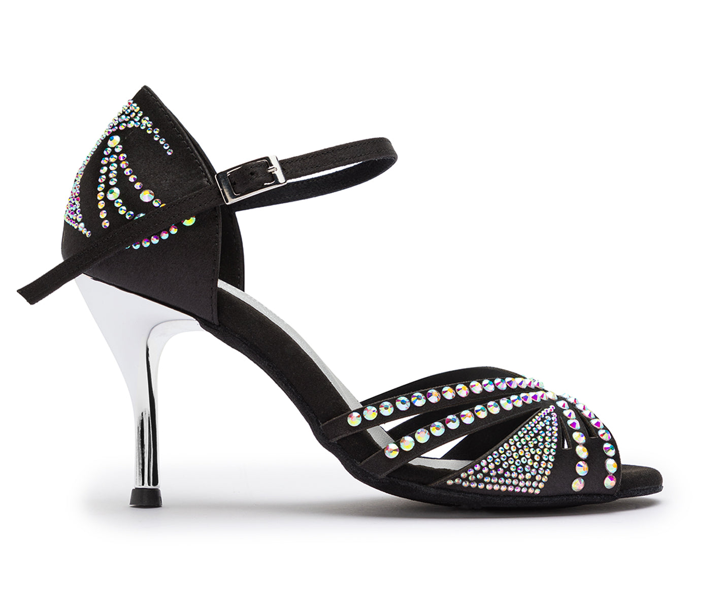 Chaussures de danse DQ L3M en noir avec strass