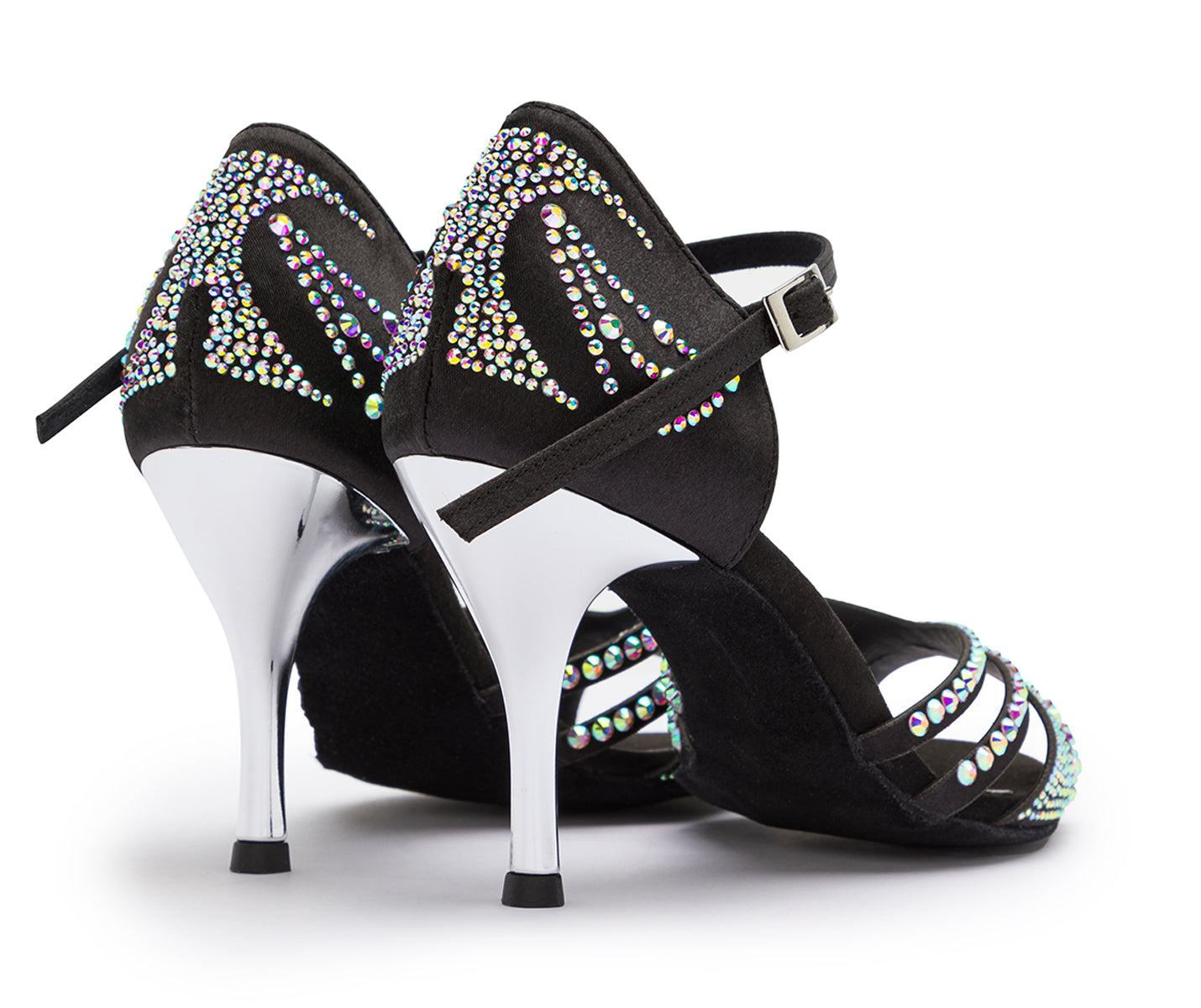 DQ L3m dance shoes in black with rhinestones