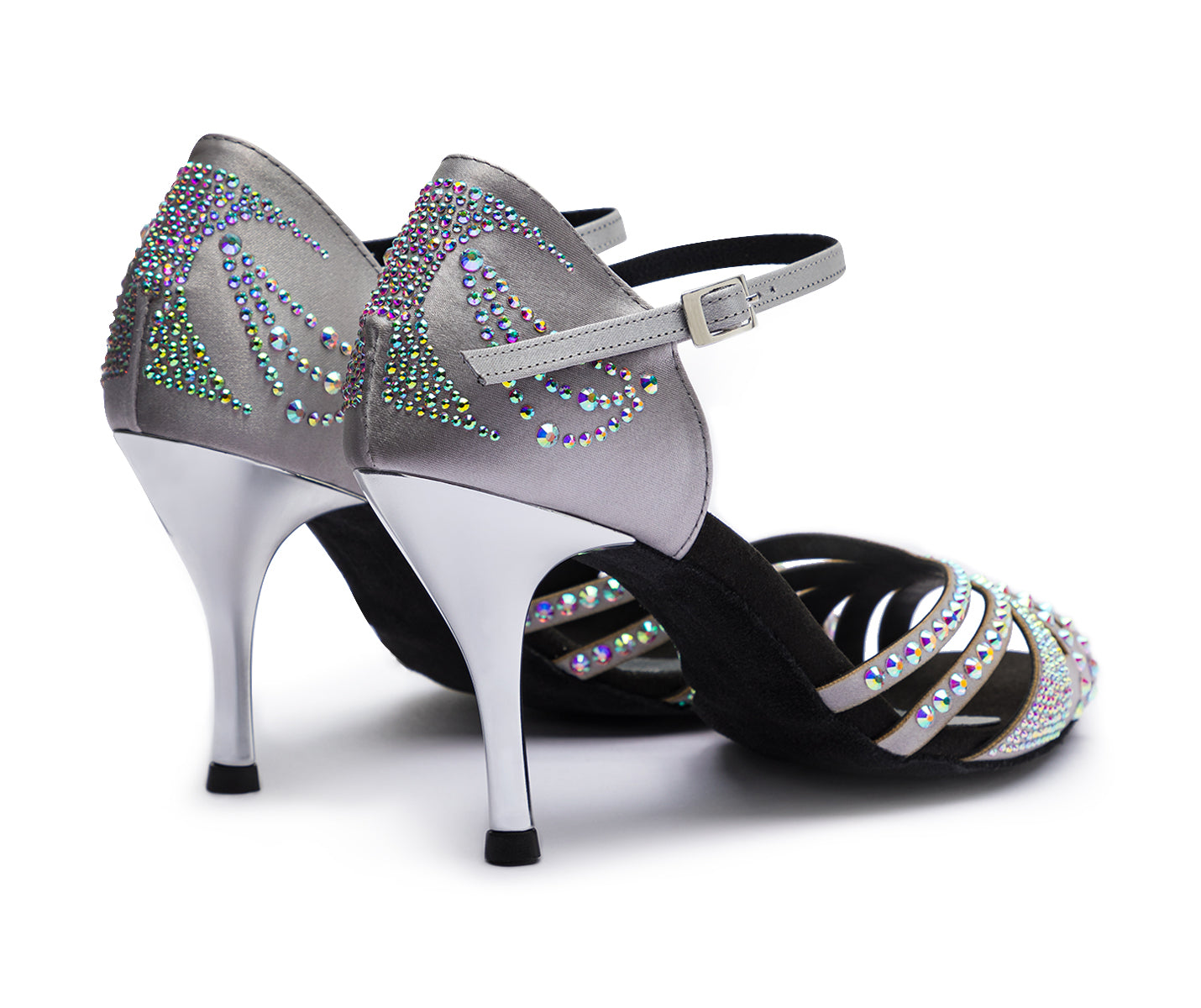 Zapatos de baile dq l3m en plata con diamantes de imitación