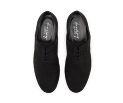 Draufsicht auf Dancing Queens 529/887 Tanzschuhe in Schwarz Wildleder auf weißem Hintergrund.