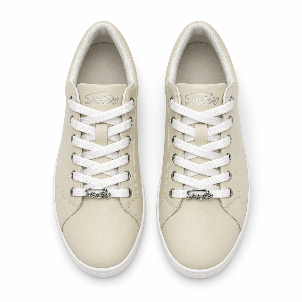 Draufsicht auf den SMOVE Accent Dance Sneaker in Creme von Dancing Queens – der perfekte Damensneaker für jedes Outfit.