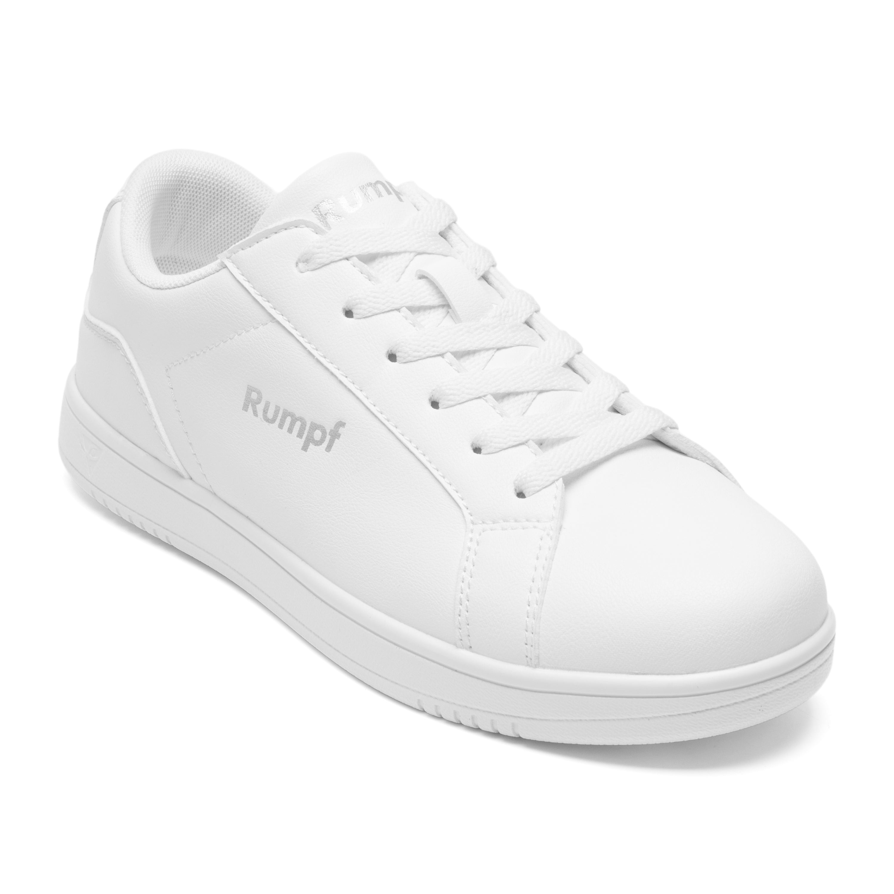 Rumpf 1533 LA Dance Sneaker in Weiss mit seitlichem Logo, Schnürdesign.
