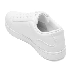 Seitenansicht des Tanzsneakers 1533 LA von Rumpf in Weiss mit glatter Oberfläche, Nähten und Spitzendetails.