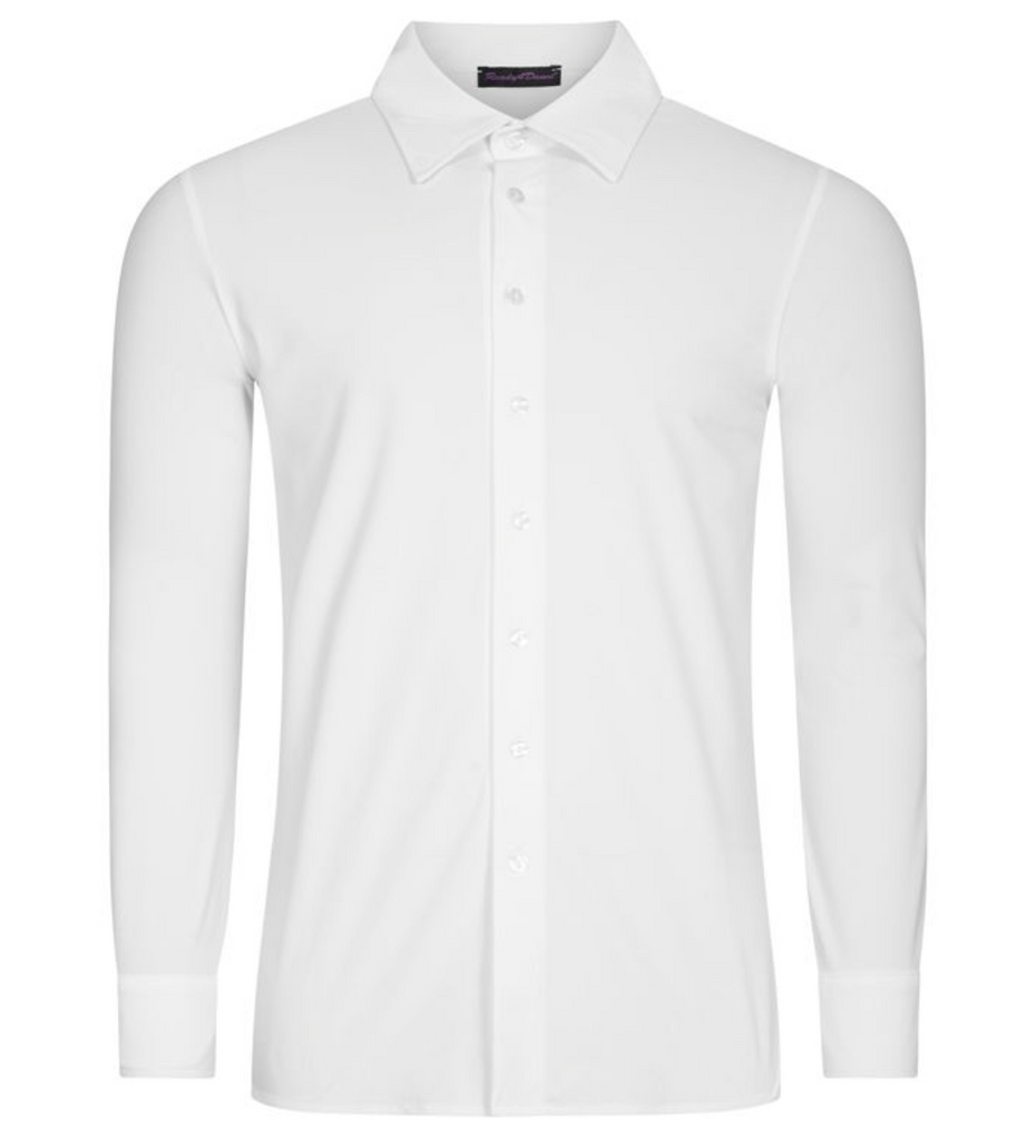 RU5749 Camisa de hombre elástica en blanco