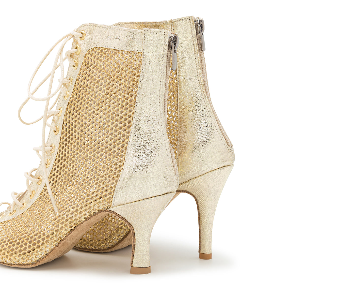 Halley Heels Dance Dance Shoes in Gold Brillo