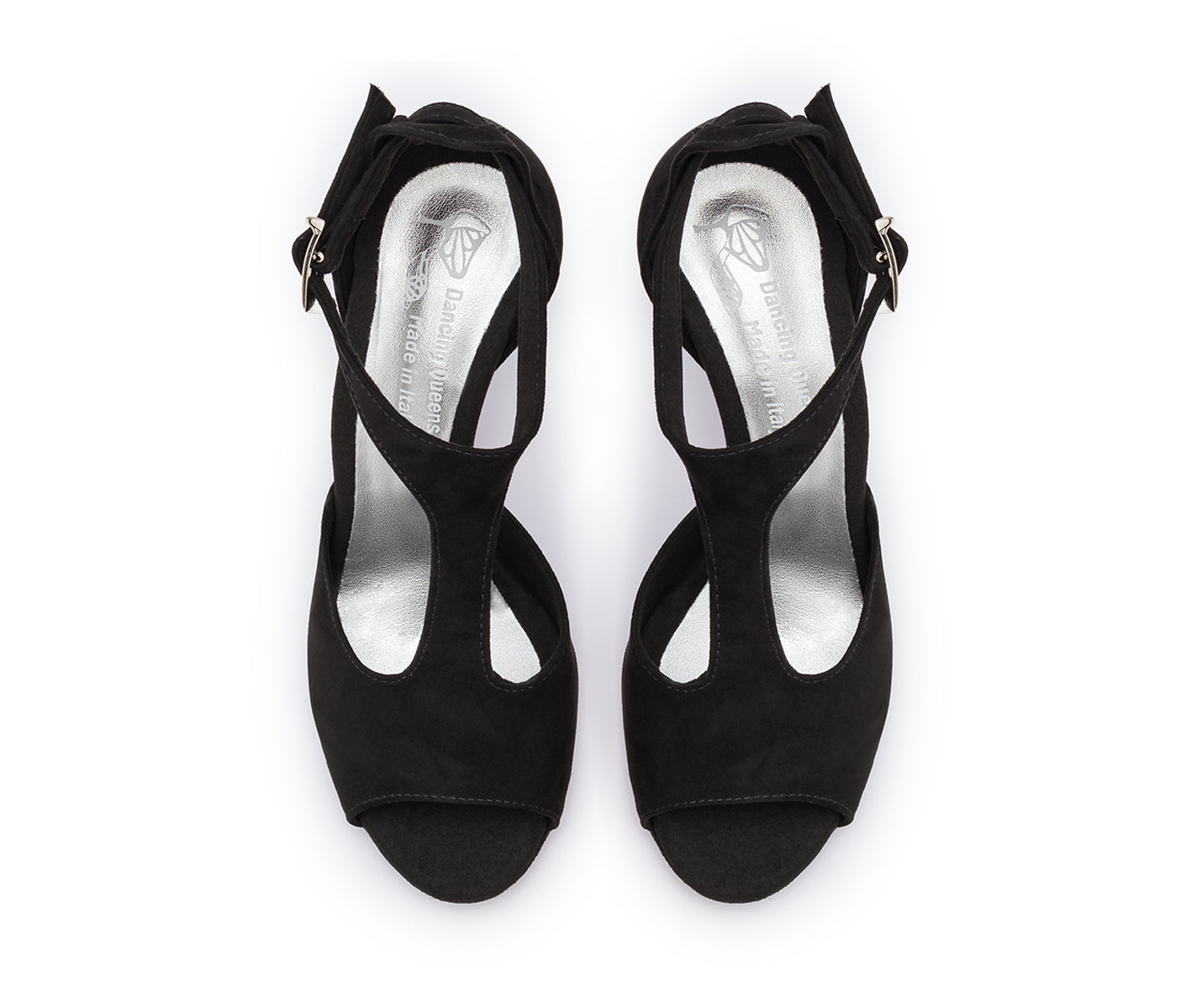 DQ1001 zapatos de baile en negro con suela de gamuza