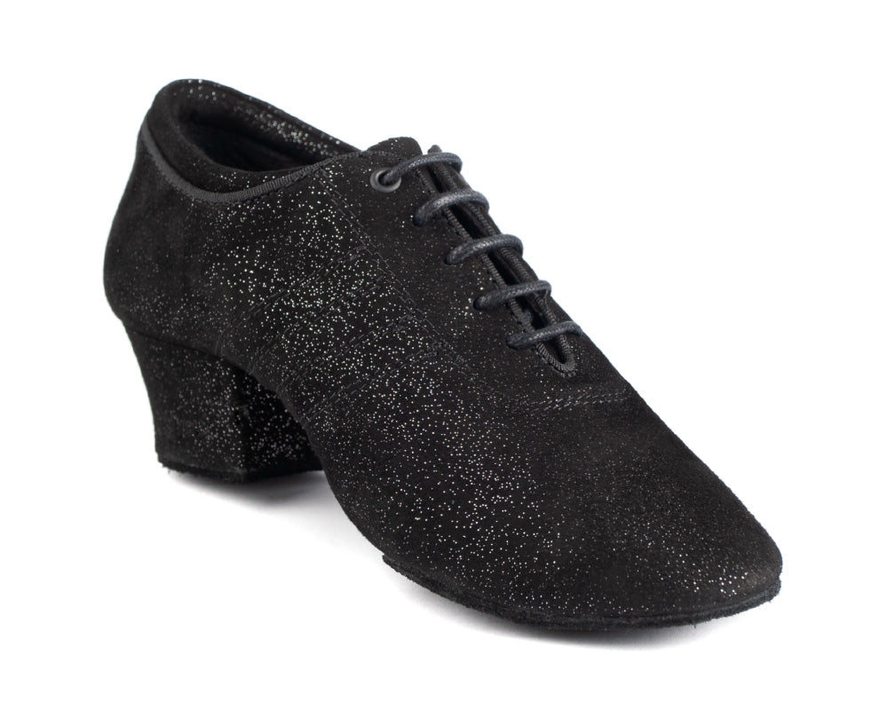 Zapatos de baile premium PD008 en glamour Nubuck negro