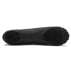 Rumpfs 1006 Elastico Ballettschläppchen in Schwarz verfügt über Wildleder-Sohlenbesatz und eine Chromledersohle für Flexibilität.