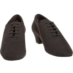 Die 140 Tanzschuhe in Schwarz von Diamant bestehen aus schwarzem Wildleder, haben niedrige Absätze und ein Schnürdesign.