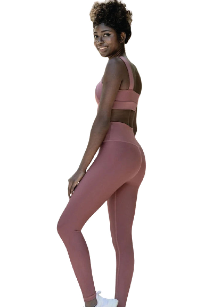 Leggings de cintura de 1100 ve en rosa oscura