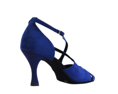 736/4/86 zapatos de baile en un ante azul