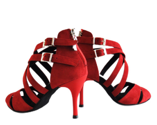753 zapatos de baile en gamuza roja