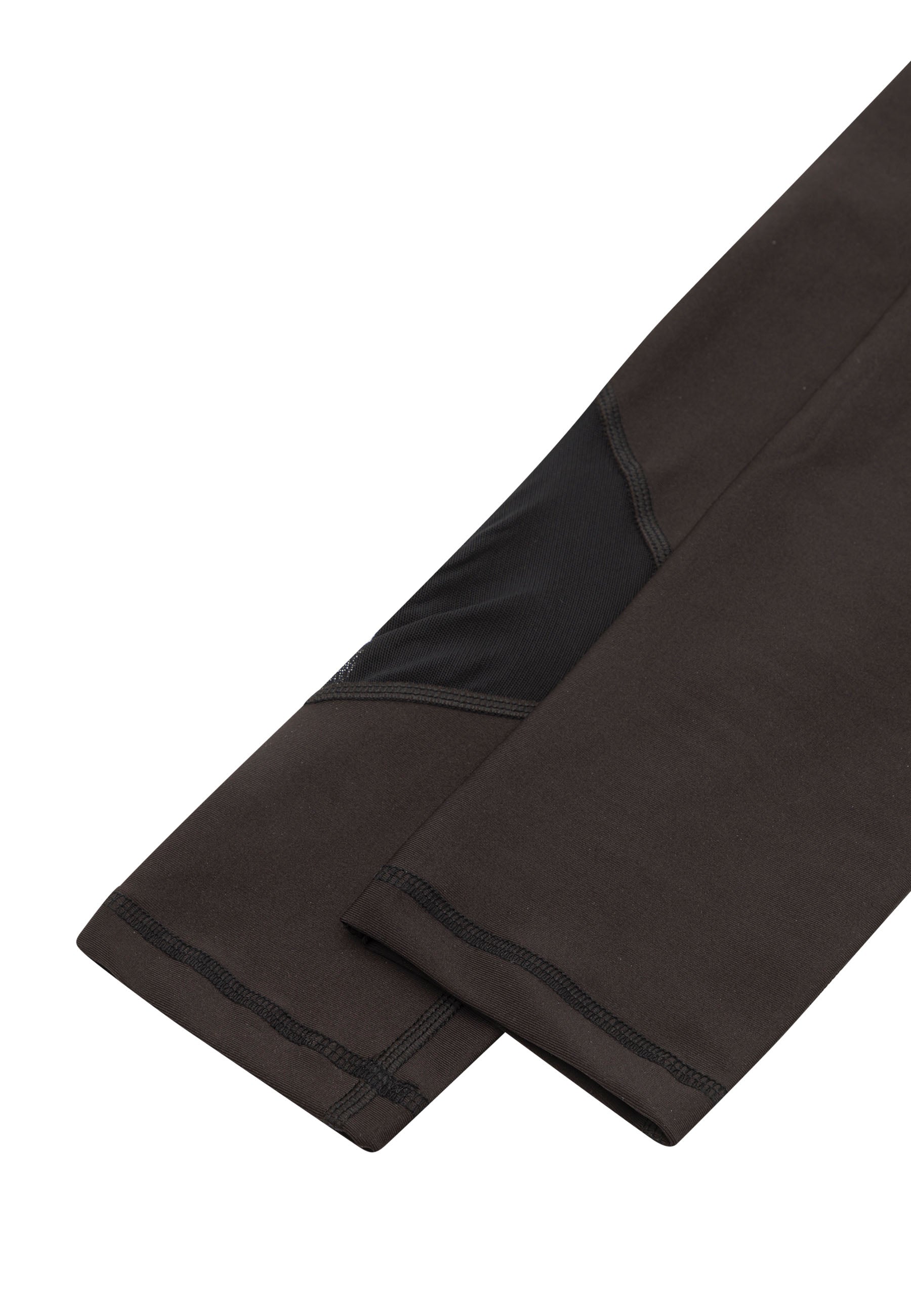 Die 1017 Tulle Detailed Sport Leggings von Lismina verfügen über einen schlank machenden schwarzen Mesh-Tülleinsatz und Nähte.