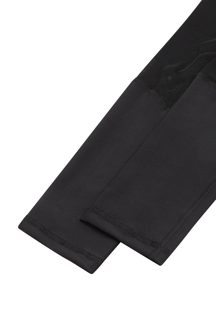 1005 Tulle Detalled Sport Leggings en Schwarz