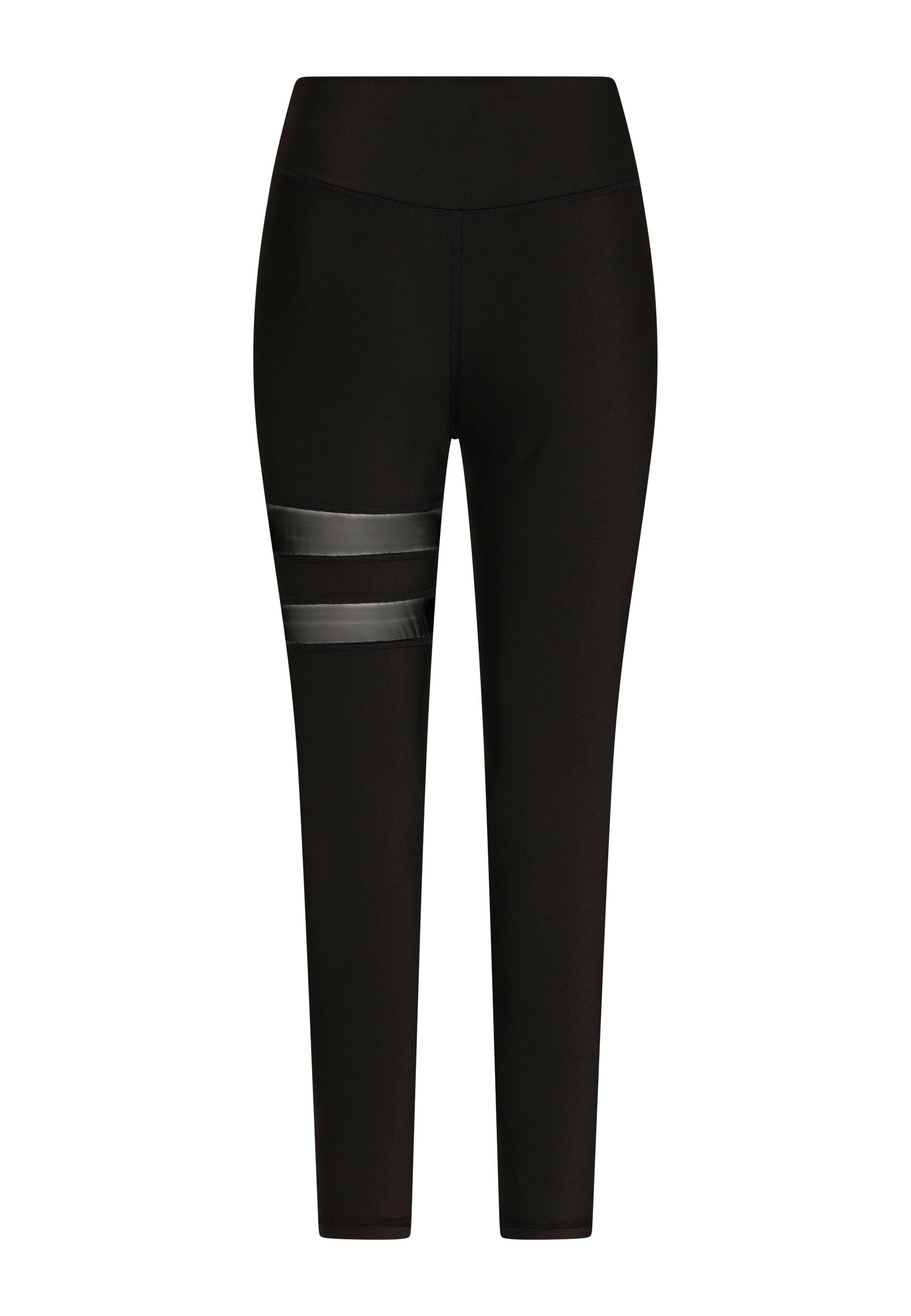 Die 913 Tulle Detailed Sport Leggings in Schwarz von Lismina haben eine hohe Taille und sind ideal für Yoga-Sitzungen.