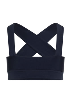 Marineblauer Sport-BH mit dicken, überkreuzten Trägern von Lismina (200 Decoltée Spor Bra).