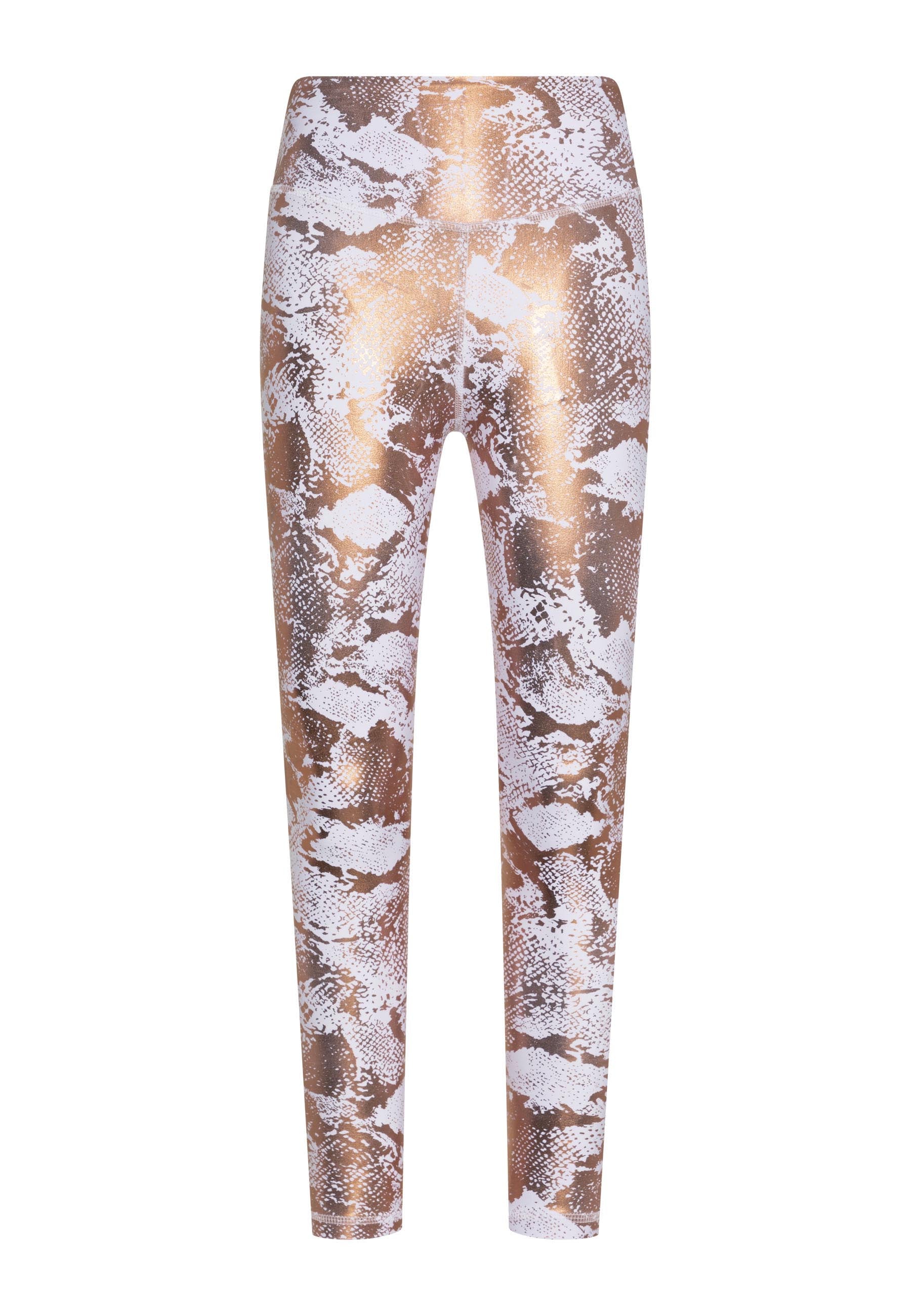 1137 Leather Look Leggings in Gold & Weiss