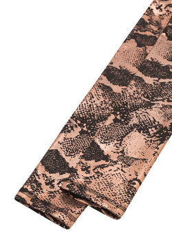 Lisminas 1161 Leggings: Gold & Schwarze Design mit braun-schwarzem Schlangenprint auf weißem Hintergrund.