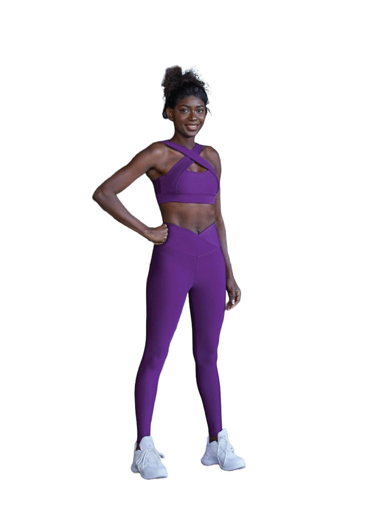 1042 Leggings a vita extra alta in viola