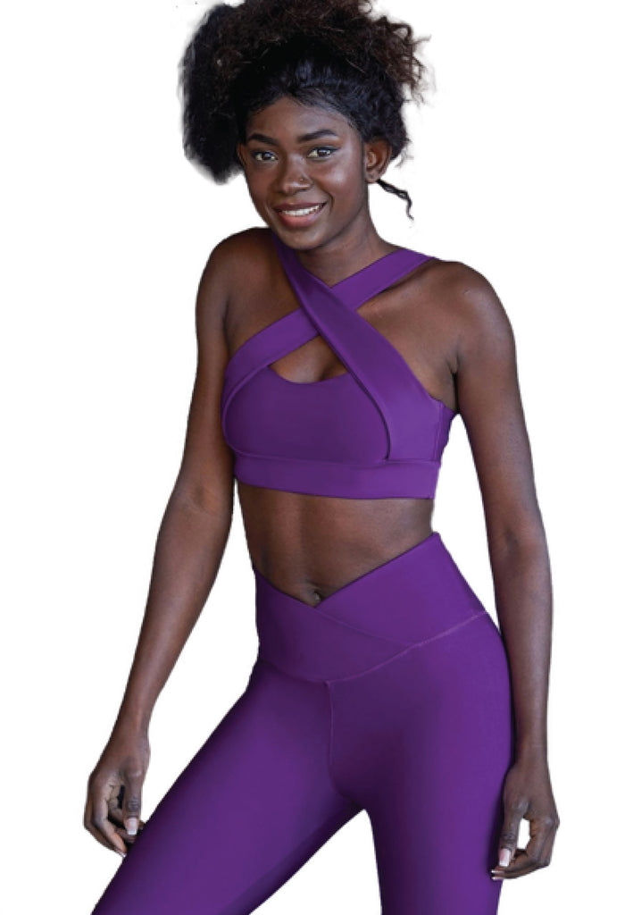 1042 Leggings a vita extra alta in viola