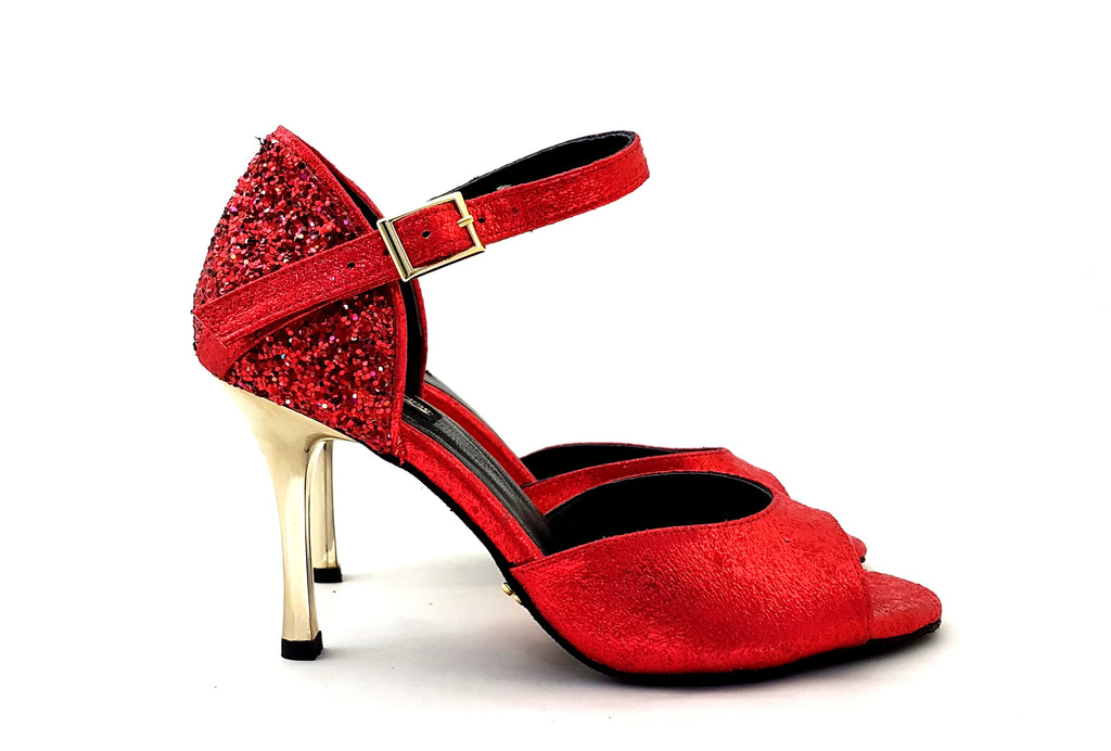 Zapatos de baile de Alya con brillo rojo