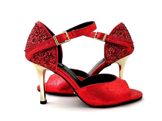 Zapatos de baile de Alya con brillo rojo