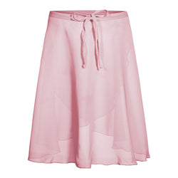 Der Rumpf R3050 Chiffon Wickelrock in Rosa mit Lagen und Kordelzug ist perfekt für einen tanzinspirierten Look.