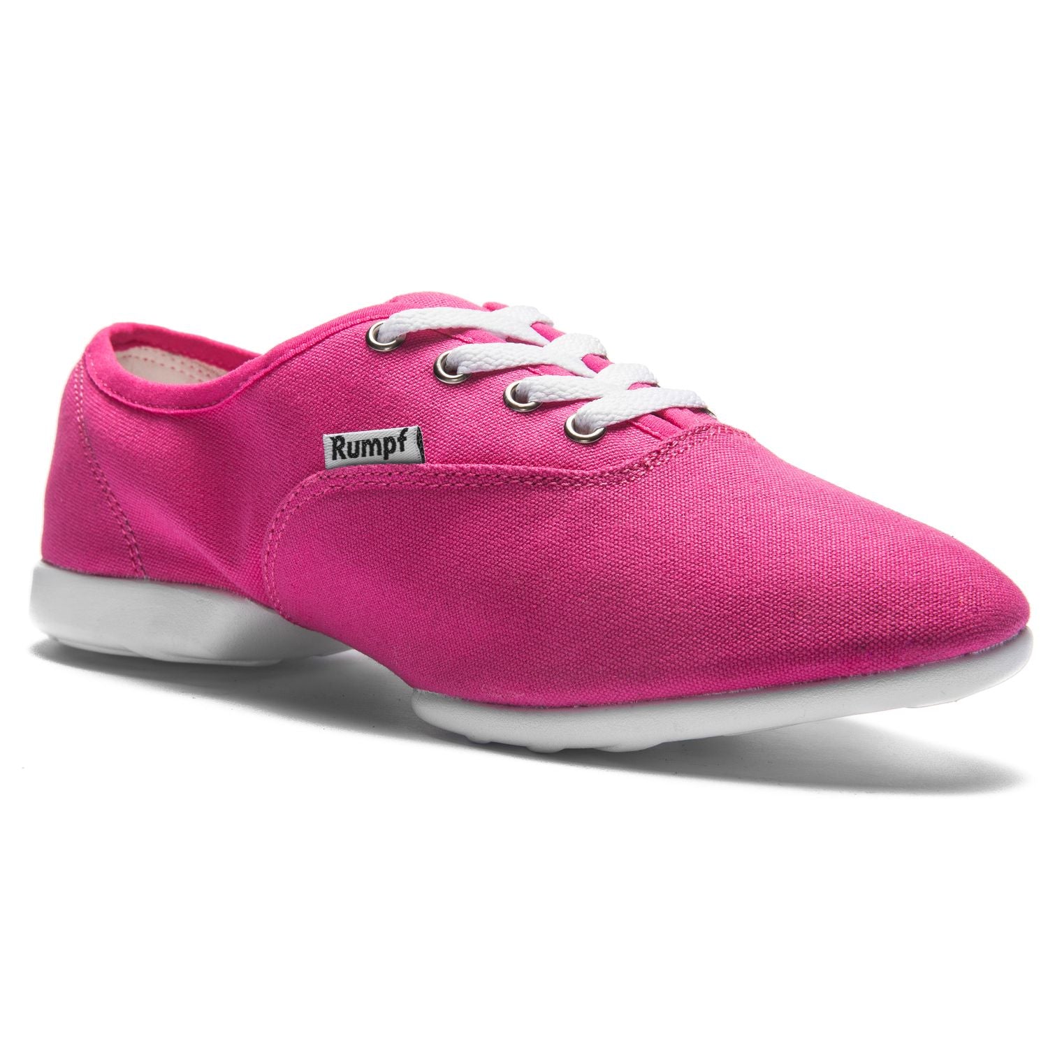 Fuchsia 1515 Bee Sneaker von Rumpf: vegan mit weißen Schnürsenkeln, flexibler Sohle und kleinem seitlichen Logo-Tag.