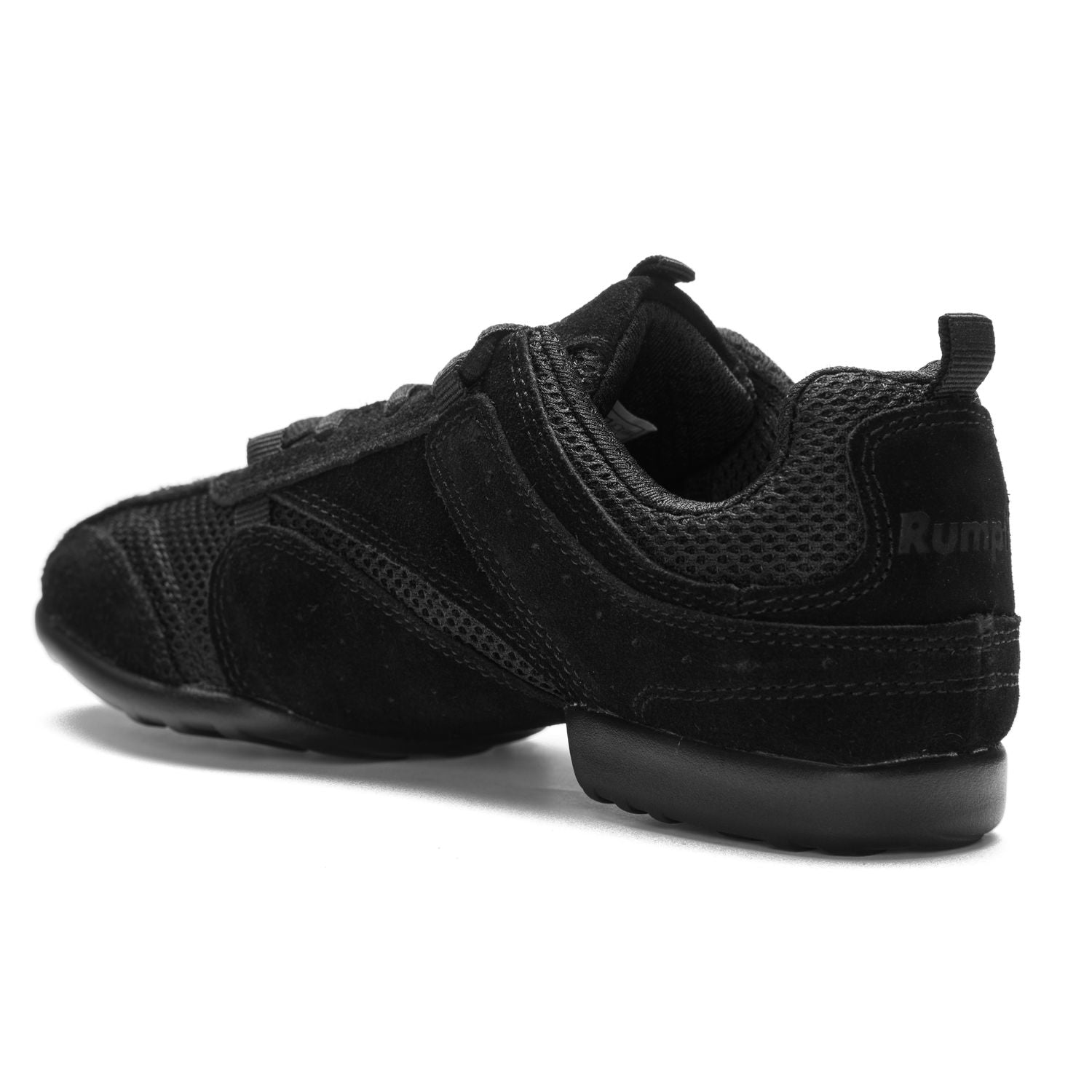 Rumpf 1566 NERO Sneaker: Schwarz, Mesh/Wildleder, niedriger Absatz, Schnürung, gepolsterte Innensohle für Komfort.