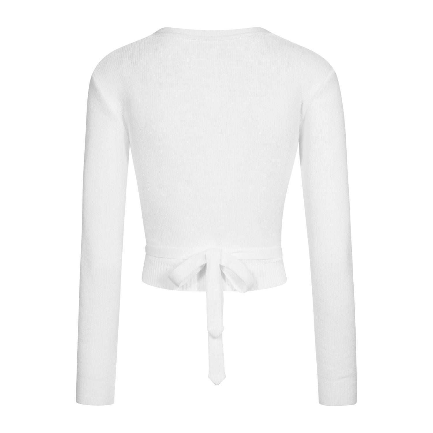 Die Rumpf M6000 Intermezzo Wickeljacke Elisa in Weiss hat eine Taillenschnürung und ist langärmlig.