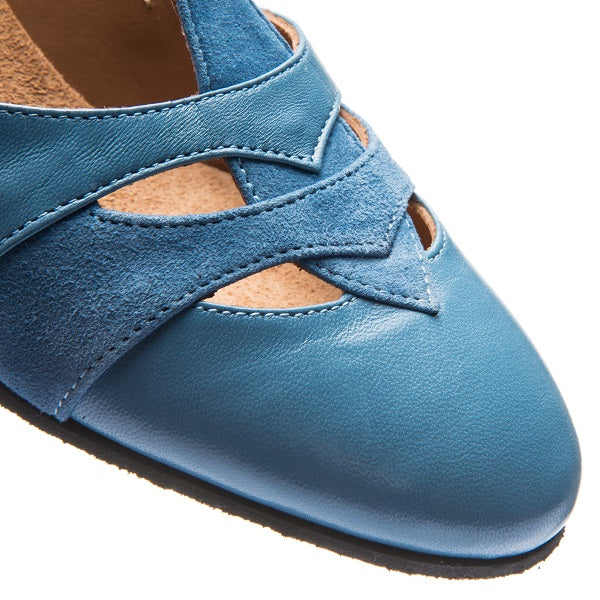 9233 zapatos de giro para mujeres en azul