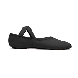 SD16 Só Dança Ballettschläppchen von Rumpf in Schwarz mit Gummiband, Seitenansicht.