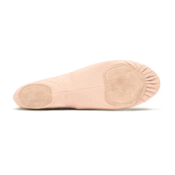 Rumpf SD16 Só Dança Ballettschläppchen in Rosa mit geteilter Sohle, Wildleder-Patches und flexiblem, elastischem Absatz.