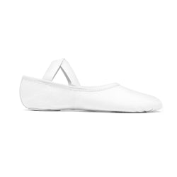 Das SD16 Só Dança Ballettschläppchen in Weiß von Rumpf verfügt über einen einzelnen elastischen Riemen und Leinen-Stretch-Material.