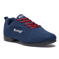 Rumpf 1567 Zuma Tanzsneaker in Navyblau, mit roten Schnürsenkeln, schwarzer Sohle und Hightech-Mesh-Gewebe für Stil und Komfort.