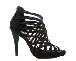 Lidmag 740 Tanzschuhe: Schwarze Riemchen-Pumps mit Plateau und Reißverschluss hinten. Perfekt für Kizomba-Abende.