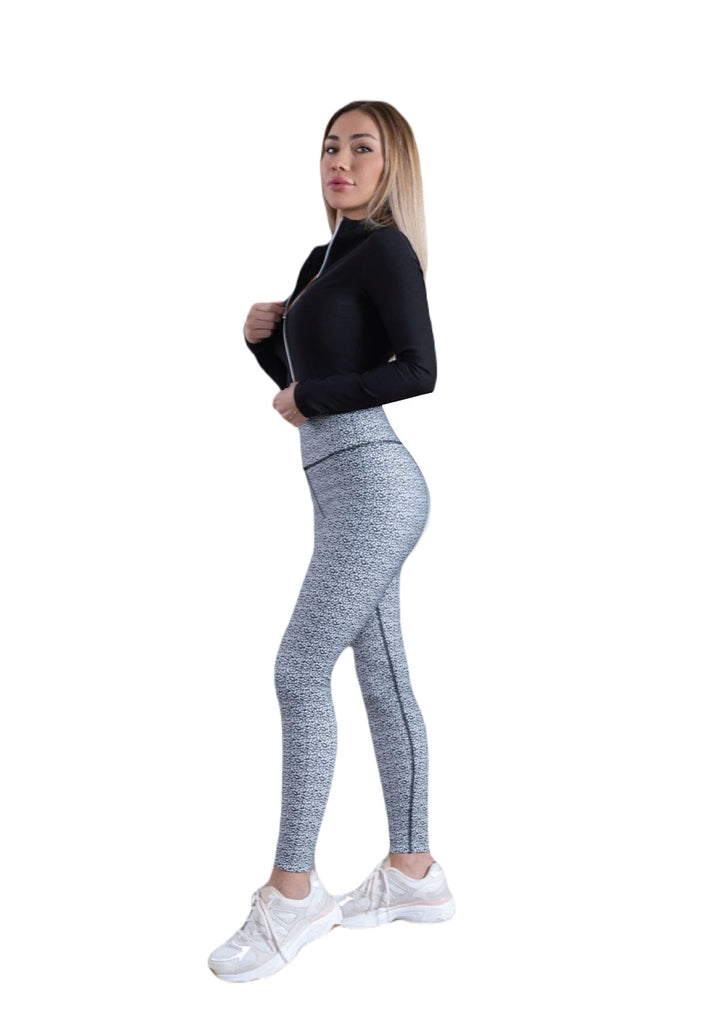 1139 Leggings extra de cintura alta en Schwarz y Weiss