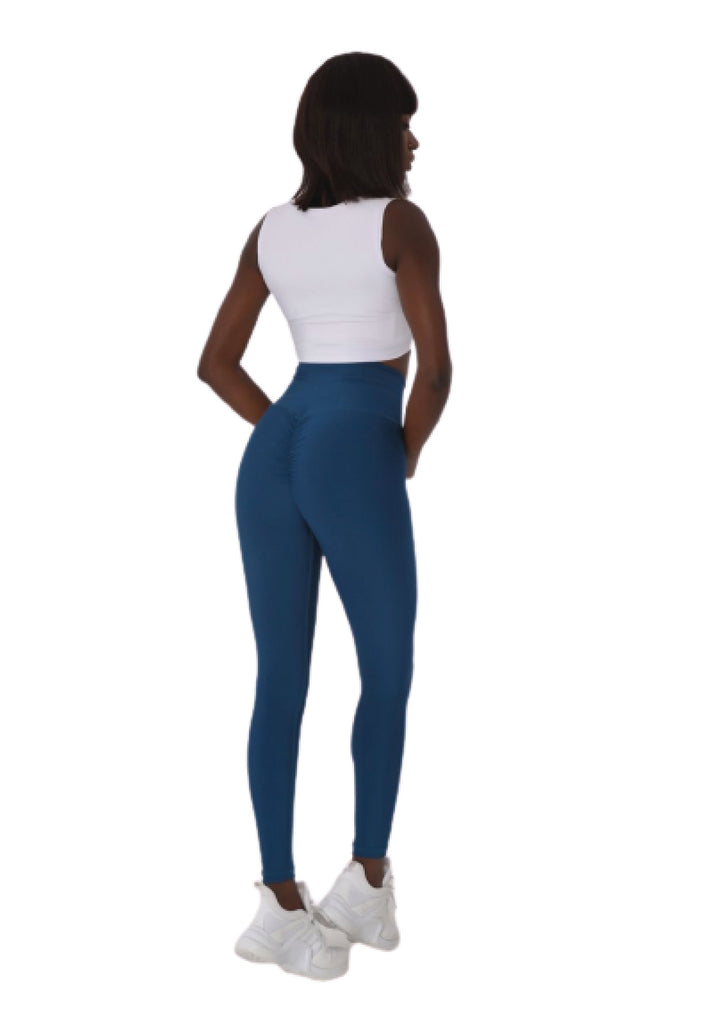 740 Leggings de tope de scrunch en Petrulium Blau