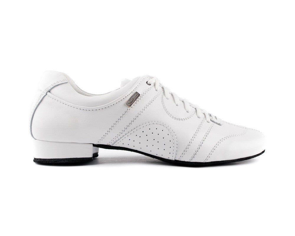 PD zapatillas de baile casual en blanco con suela de gamuza