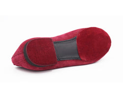 PD J001 Tanzschuhe in Bordeaux von Portdance verfügen über Wildleder-Sohle, verstärkte Zehen- und Fersenpolster.