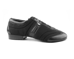 Portdance PD Pietro Premium Tanzschuhe aus Leder/Lycra, Wildledersohle, niedriger Absatz, Schnürung.