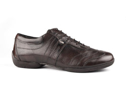 Portdance PD Pietro Street Tanzschuhe: Braune Ledersneaker mit Perforationen, Schnürung und sichtbarem Sohlenprofil.