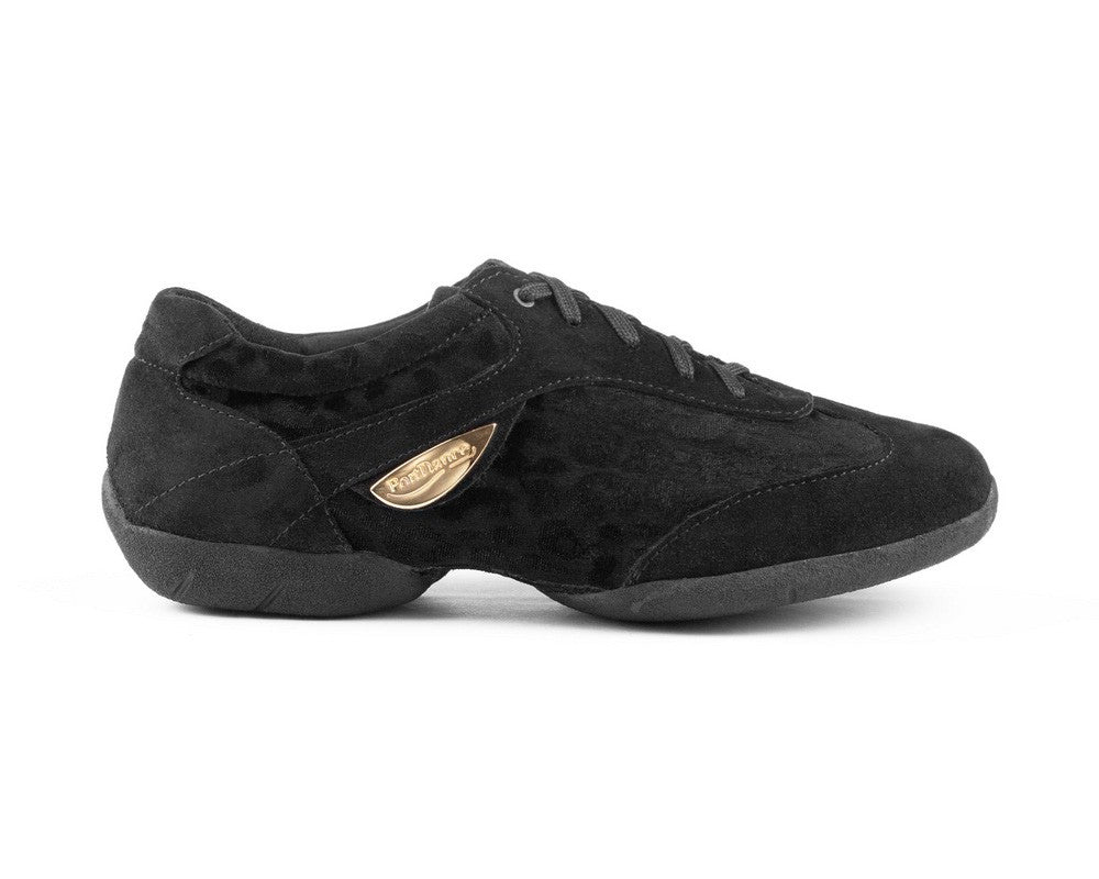 Zapatos de baile de moda PD02 en Nubuck negro con suela de zapatillas