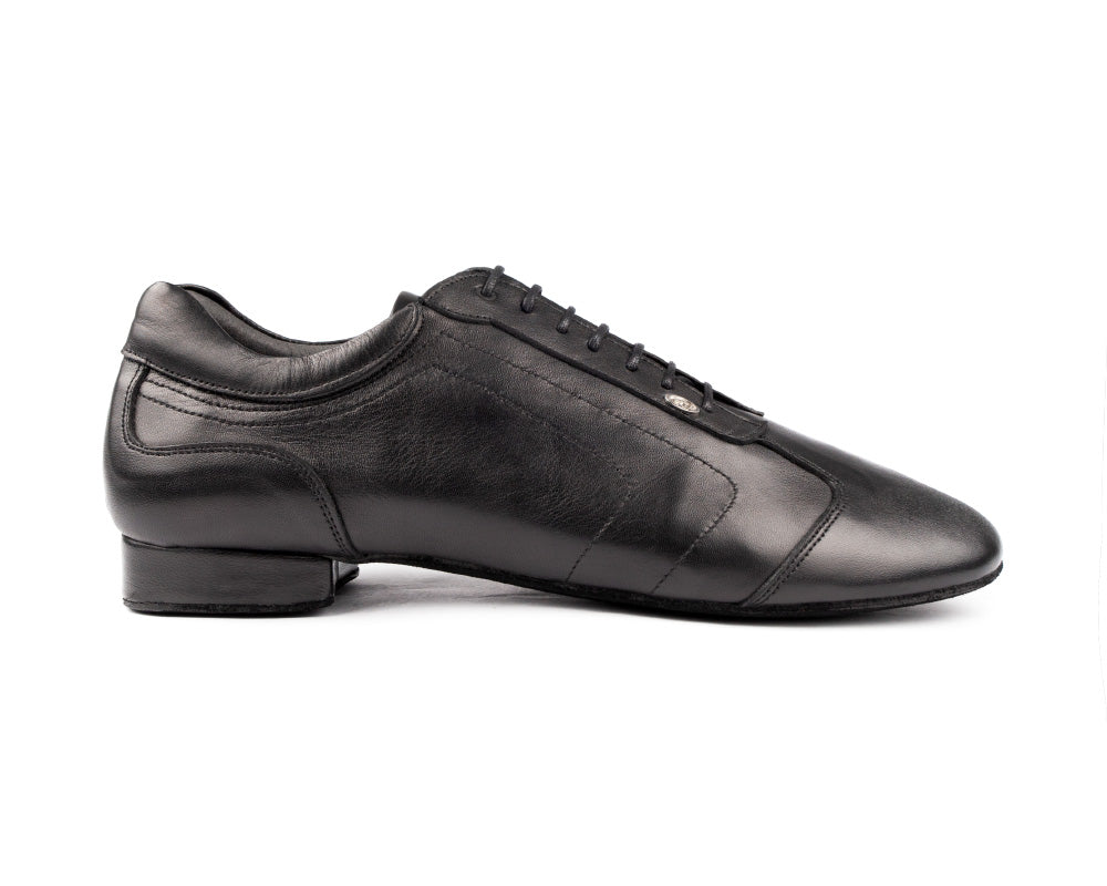 Zapato de baile PD035 en cuero negro con suela de gamuza