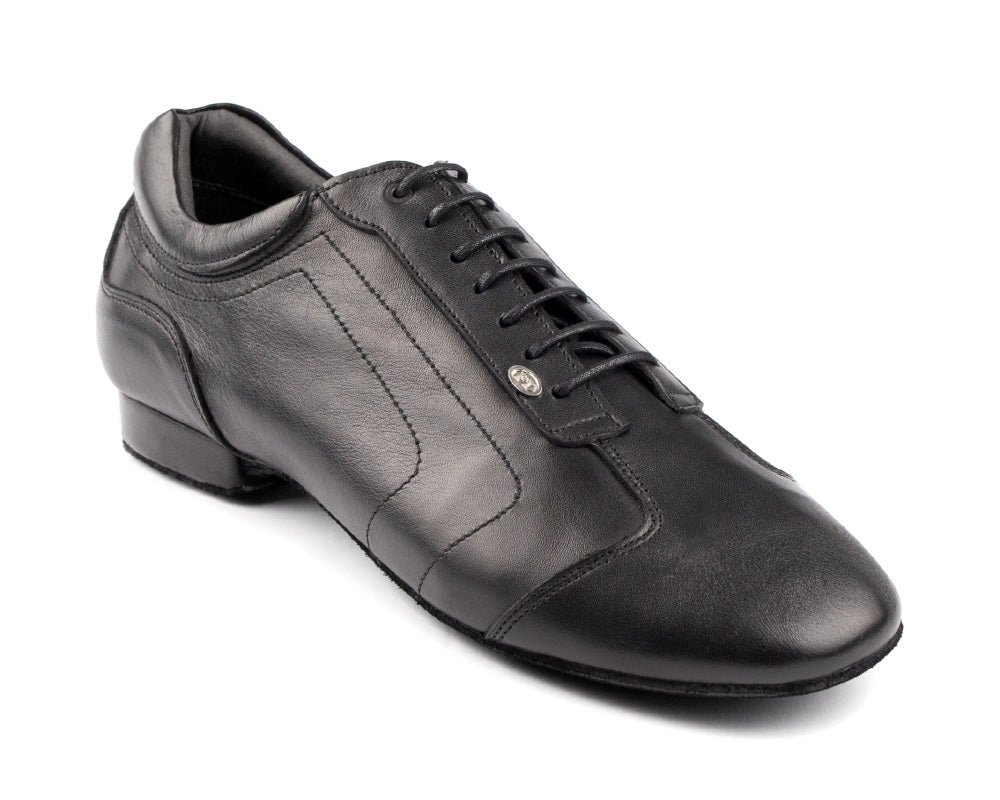 Zapato de baile PD035 en cuero negro con suela de gamuza