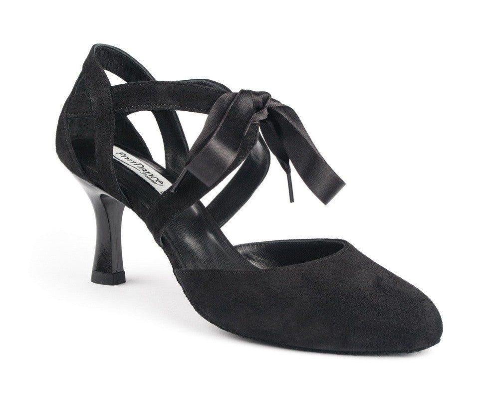 Zapatos de baile premium PD125 en cuero Nobuck negro