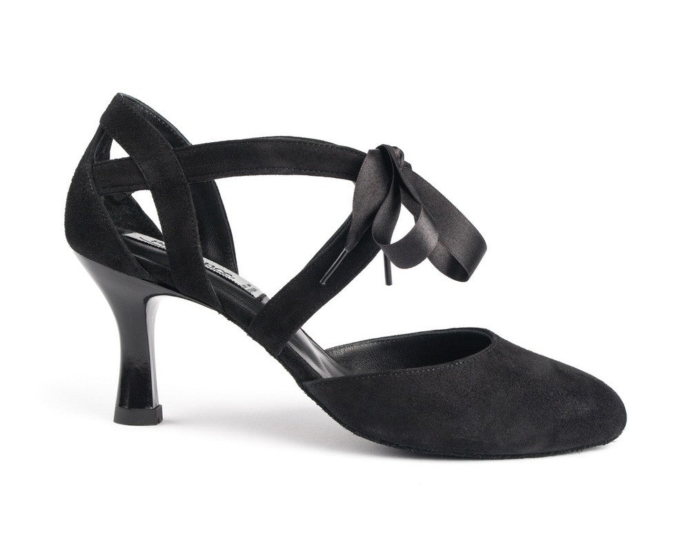 Zapatos de baile premium PD125 en cuero Nobuck negro