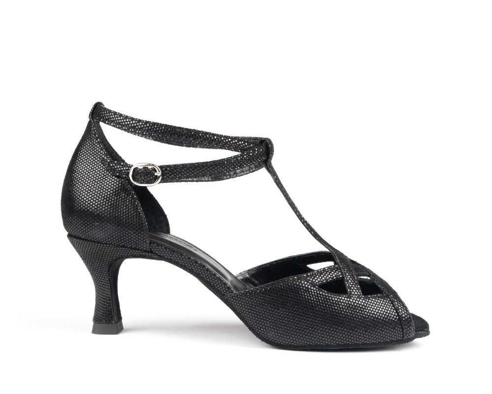 Zapatos de baile premium PD505 en cuero Nubuck negro