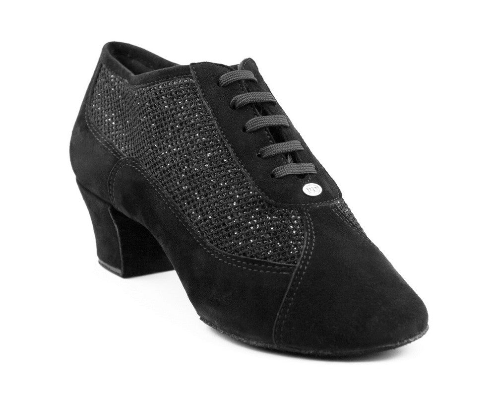 Zapatos de baile de moda PD701 en negro Nobuck/Glitter